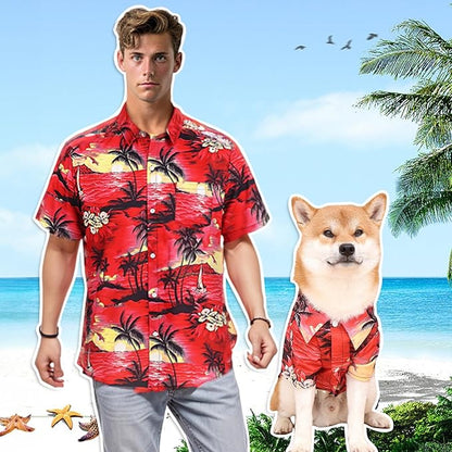 Dog Shirts Hawaii Dog Clothes for Small Medium Large Dogs Owner and Pet Shirts are Sold Separately