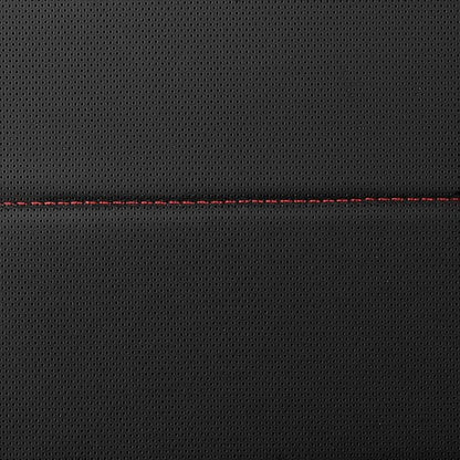 CAR PASS Leather Back Seat Cover,Piping Waterproof Bench Seat Cover, Rear Seat Cover Universal Fit for Cars Sedans SUVs Truck 95% Automotive Interior Backseat Car Covers (Rear,Black and Red)