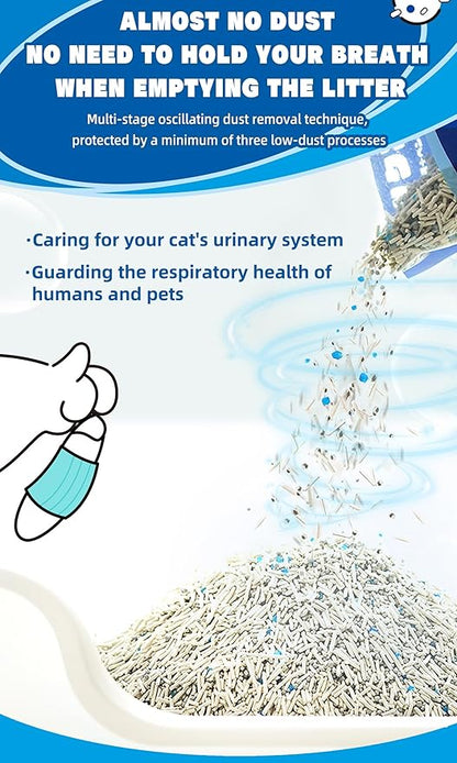 NIKORO Tofu Cat Litter,Strong Clumping Cat Litters,Odor Control and Unscented Ultra Absorbent Water Flushable Bentonite Tofu Cat Litter,Dust Free Scent Free,21 lbs(5.29 lbs×4Bags)