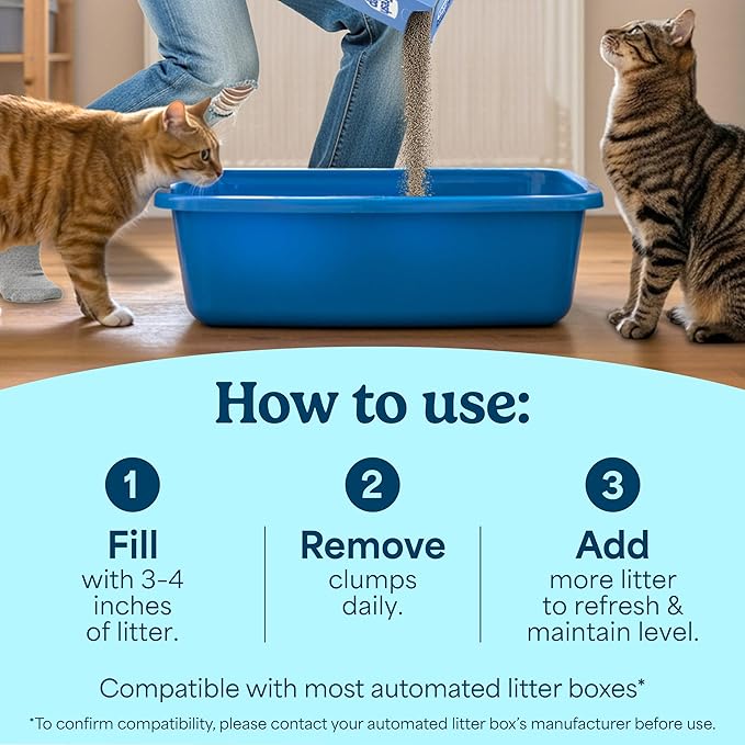 Fresh Step Advanced Simply Unscented Multi Cat Clumping Cat Litter, Low Dust, Odor Control with Activated Charcoal Tech, Compatible in Automatic Litter Boxes, 37 lbs. (2 x 18.5 lb.)