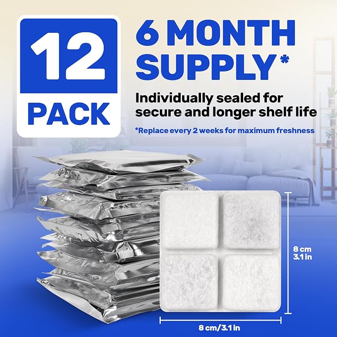 [12 Pack] Desiccant Bag for Petlibro Pet Feeder - Six-Month Supply Keeps Dog Food & Cat Food Dry + Fresh - Removes Moisture & Odors for Automatic Pet Feeders - Made from Silica, Carbon & Deoxidizer