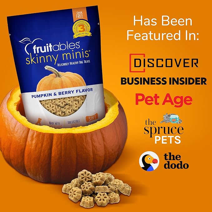 Fruitables Dog Treats, Grilled Bison, 12 Ounces Pack of 2 | Skinny Mini | Low Calorie | Training Treats | Wheat-Free