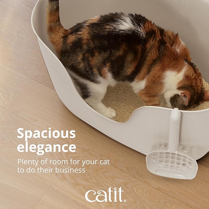 Catit Loo Litter Box, White, with Scoop