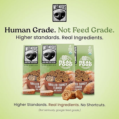 Wet Noses Organic Crunchy Dog Treats – All-Natural, Human-Grade, Non-GMO, Healthy Training & Delicious Snacks for Dogs, for All Dog Sizes & Breeds – Grilled Turkey, 14oz (2 Pack)