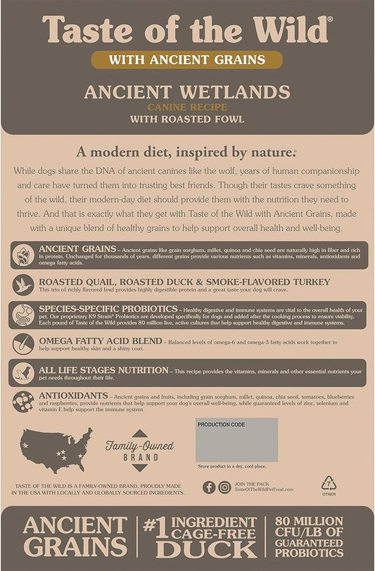 Taste of the Wild Ancient Wetlands Canine Recipe with Roasted Fowl and Ancient Grains 5lb
