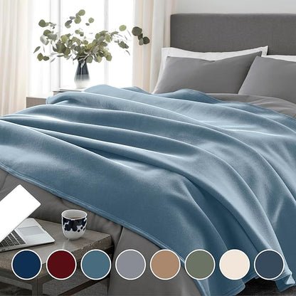Vellux Original King Blanket - Soft Nylon Insulated Blanket for Bed Couch - Lightweight Machine Washable All Season - Pet Friendly Durable Wont Pill or Lint - 108x90 – Blue