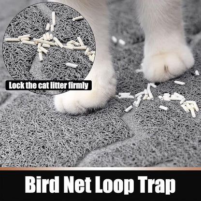 Yimobra Cat Litter Mat, 47"x36" Litter Box Mat with Litter Lock Mesh, Soft Cat Litter Mat Litter Trapping Mat, Easy to Clean, Non-Slip, Water Resistant, Litter Free Floors, Grey
