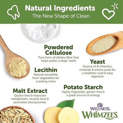 Wellness WHIMZEES Hedgehog Dog Dental Treat, Chews, Freshens Breath, Large Size, 12.7 oz Bag, 6 Count
