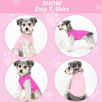 2 Pack Dog Clothes for Small Dogs Summer Dog Shirt Vest Girl Boy Lightweight Puppy T-Shirts Blank Soft and Cool Pet Clothing Sleeveless Medium Large Dog Outfit (Pink+D-Pink, XX-Large)