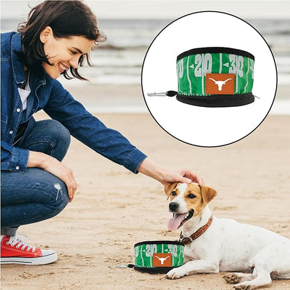 Pets First NCAA Texas Longhorns Collapsible Dog Travel Bowl Set, 2 Pack Food & Water Bowls for Dogs, Best Portable & Lightweight Leak-Proof Dog Bowls for Travel