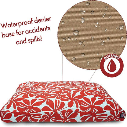 Red Plantation Small Rectangle Indoor Outdoor Pet Dog Bed With Removable Washable Cover By Majestic Pet Products