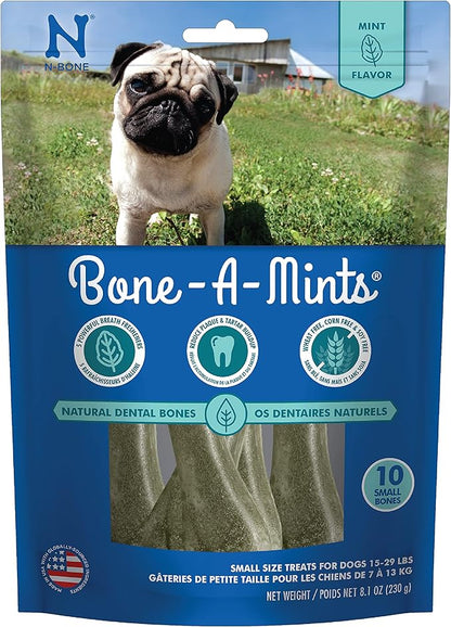 Bone-A-Mints All Natural, Wheat-Free Breath Freshening Bone, 8.10-Ounce, Small, 10-Pack