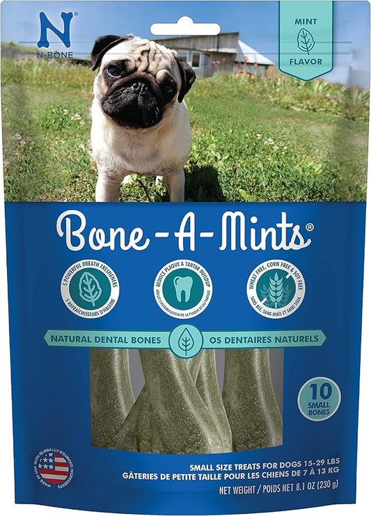 Bone-A-Mints All Natural, Wheat-Free Breath Freshening Bone, 8.10-Ounce, Small, 10-Pack