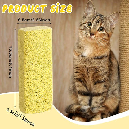6 Pcs Abbyike Pet Hair Remover Rock Pumice Stone for Dog Cat Hair Pet Removal Cleaning Fur Removal Block Tool Scraper for Car, Carpet, Couch, Beding, Fufmiture Cleaning (6.1 x 2.56 x 1.4 Inch,Yellow)