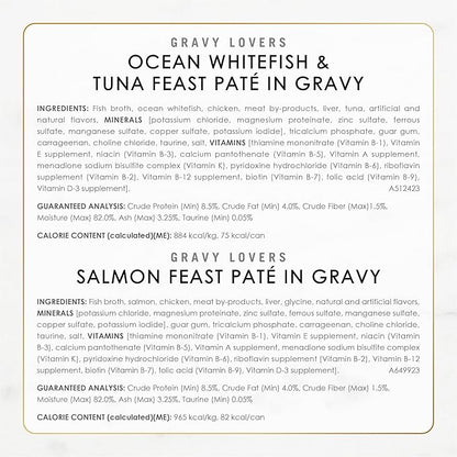 Fancy Feast Purina Gravy Lovers Variety Pack Feast Pate in Wet Cat Food Gravy - 4.5 lb. Boxes, 1 Count (Pack of 48)