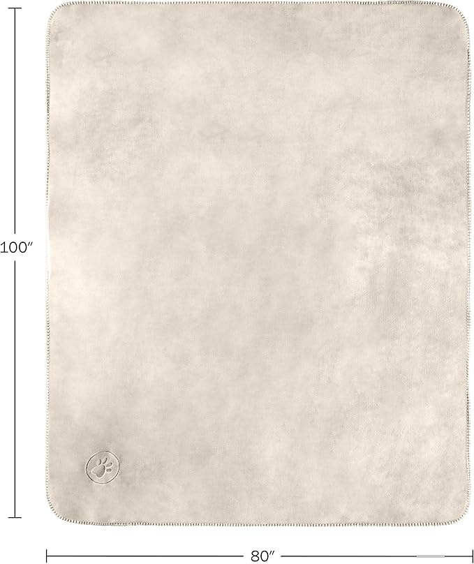 PETMAKER Dog Blanket - 80x100in Reversible Sherpa Blanket - Throw Blankets for Bed, Couch, Crate or Car - Machine Washable Puppy Essentials (Cream)