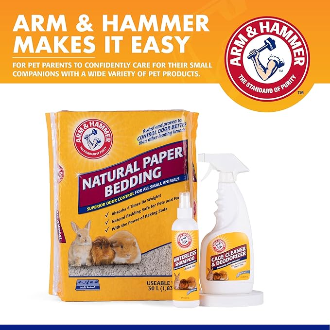 Arm & Hammer Super Absorbent Cage Liners for Guinea Pigs, Hamsters, Rabbits & Small Animals, Odor Control Cage Tray Liners for Wire or Mesh Grate Cages, Trim to Fit, 7 Count