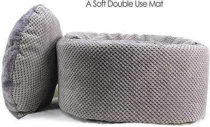 Winsterch Large Cat Cave Bed - Soft, Enclosed & Washable for Indoor/Outdoor Cats & Kittens, Anti-Slip Bottom, Calming, Covered (Gray, 16.5 x 16.5 x 7.48 in)