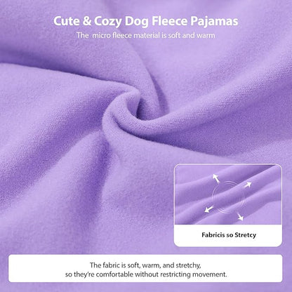 Puppy Sweaters for Small Dogs Girl Winter Warm Soft Yorkie Puppy Pjs Stretchy Jumpsuit Doggie Pet Clothes Outfits XXS~L (Purple, XX-Small)