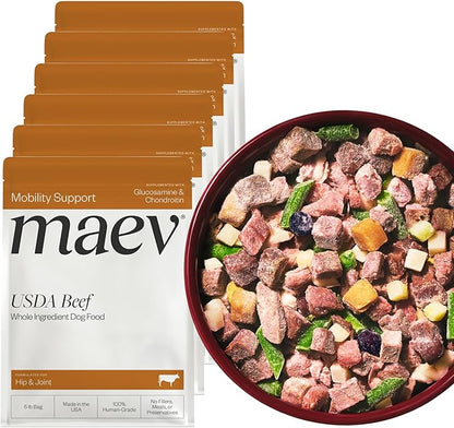 Maev Human-Grade Beef Dog Food, Hip & Joint Formula, Whole Ingredient, Gluten-Free, High Protein Puppy & Dog Food, 30 lb
