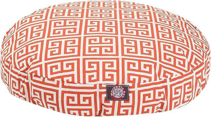 Orange Towers Large Round Indoor Outdoor Pet Dog Bed With Removable Washable Cover By Majestic Pet Products