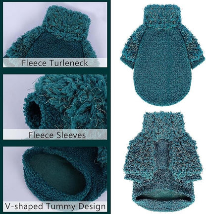 Small Dog Sweaters Dog Clothes Puppy Sweater for Chihuahua Dachshund Yorkie Soft Thickening Warm Dogs Shirt Winter Puppy Sweater for Dogs, Green, XXS