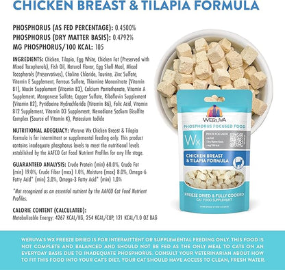 Weruva Wx Phos Focused Freeze Dried, Chicken Breast & Tilapia Formula, 1oz Bag