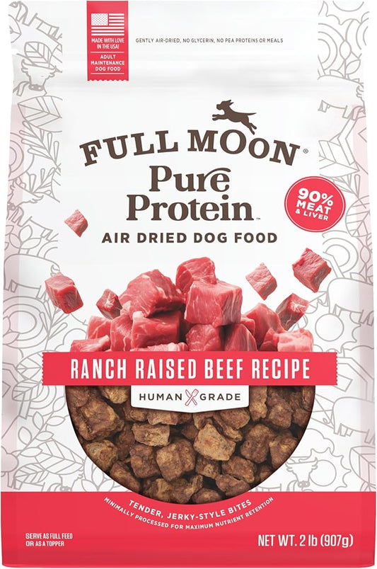 Full Moon Pure Protein Air Dried Dog Food Ranch Raised Beef Recipe 2lb