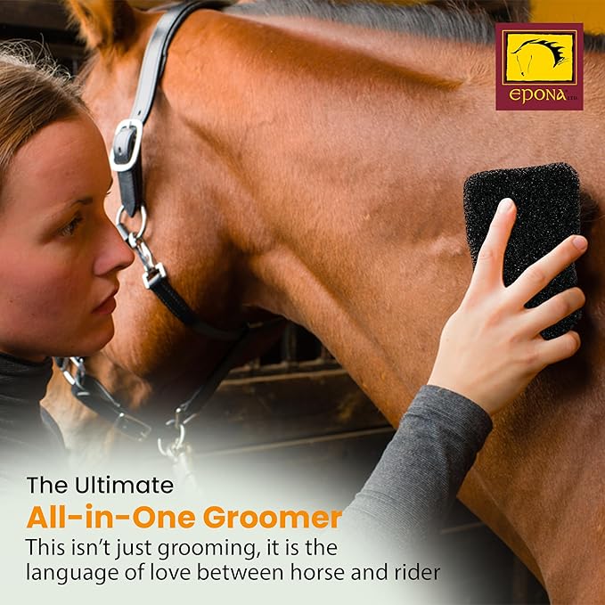 Epona Tiger’s Tongue Horse Groomer – Deep Cleaning Scrubber & Massager for Horses – Removes Dirt, Dried Sweat Marks & Dander – Gentle Grooming Tool for Body, Legs & White Markings