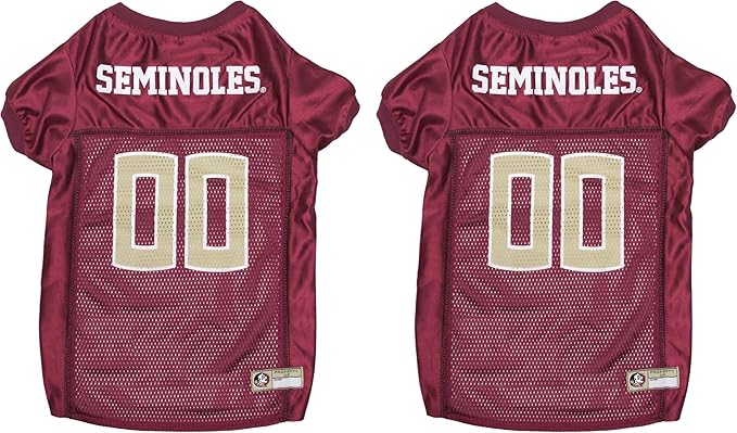 NCAA College Florida State University Mesh Jersey for Dogs & Cats, Large. Licensed Big Dog Jersey with Your Favorite Football/Basketball College Team (Pack of 2)