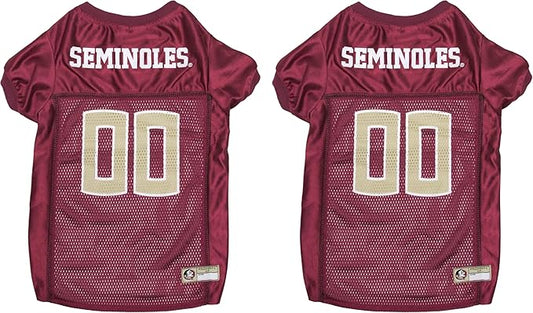 NCAA College Florida State University Mesh Jersey for Dogs & Cats, Large. Licensed Big Dog Jersey with Your Favorite Football/Basketball College Team (Pack of 2)