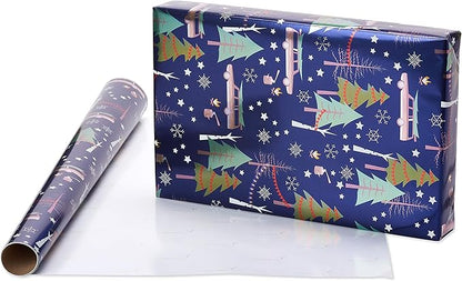 Papyrus Christmas Wrapping Paper Rolls, Playful Cats, Cars and Trees (2 Rolls, 45 sq. ft.)