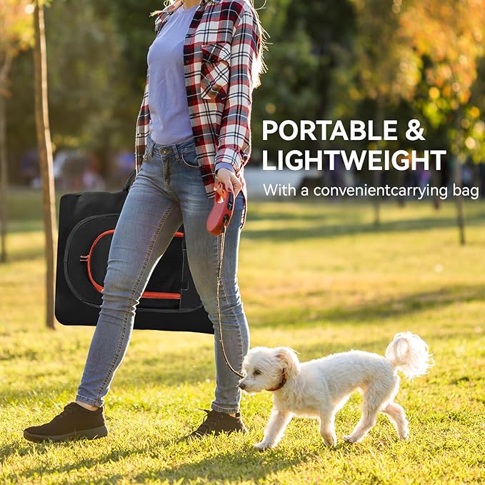 Siedihit Black Dog Cat Playpen, Puppy Pet Playpen Indoor for Small Dog Crate Tent Cage Outdoor, Portable Pop Up Dogs Enclosure Kennel with Carrying Case for Dogs/Cats/Rabbits