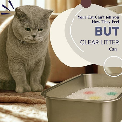 Crystal Cat Litter with Color-Changing Health Monitoring Crystals – 30-Day Odor Control, Low Dust, Non-Clumping, Ultra Absorbent, Safe for Multi-Cat Households, Easy Clean Silica Gel