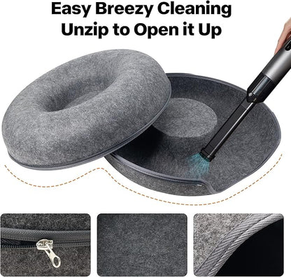 Pawise Peekaboo Cat Cave Donut Tunnel Bed, Cat Tunnel Bed,Convertible Felt Cats Cave for Indoor Catty, Comes with Random Catty Teaser Wand & Cat Collar(Large)