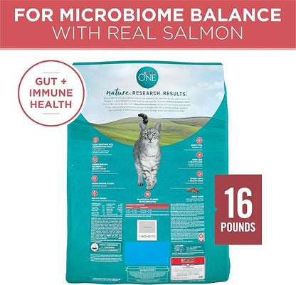 Purina ONE Natural Dry Cat Food, Tender Selects Blend With Real Salmon - 16 lb. Bag
