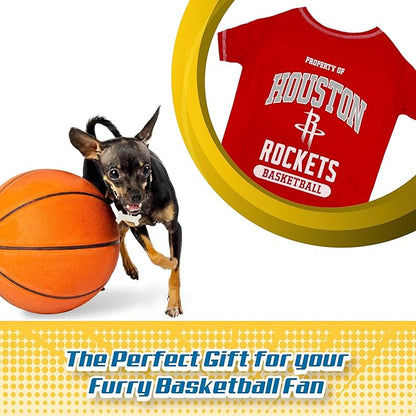 Pets First NBA Licensed Hoodies & T-shirt for Dogs & Cats, Houston Rockets, Small
