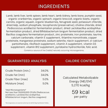Stella & Chewy's Freeze-Dried Raw Dinner Patties - Dandy Lamb Recipe - High Protein Grain-Free Puppy & Dog Food - Perfect For Picky Eaters - 14 oz