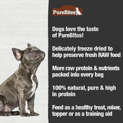 PureBites Freeze Dried Dog Treats, Turkey, 70g || 2.47oz, Pack of 2
