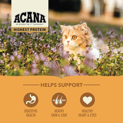 ACANA Grain-free Dry Cat Food Meadowlands Chicken Turkey Fish and Cage-Free Eggs 10lb Bag