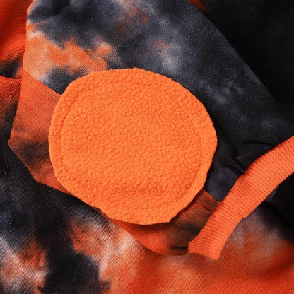 Dog Cotton Black Orange Tie Dye T-Shirts Soft and Stretchy Breathable Pet Shirt Pajamas Pets Clothes for Large Dogs(3XL Black)