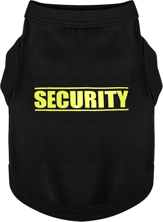 Discover Cozy Cotton Canine Wear: Soft, Lightweight, and Breathable Dog Shirt Vest with Eye-Catching Graphics(Security), Keeping Your Furry Friend Warm and Comfy! Black 3XL