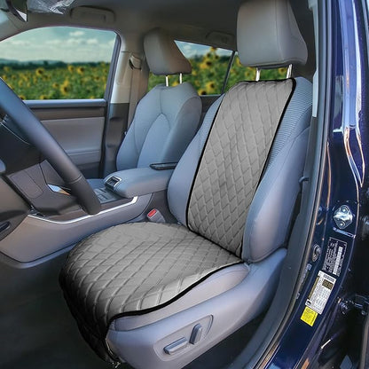 FH Group Car Seat Cushion – Neosupreme Single Front Seat Cover with Front Pockets, Airbag Compatible, Universal Fit Car Seat Cushion for Driver or Passenger Seat, SUV, Truck, Sedan & Van – Gray