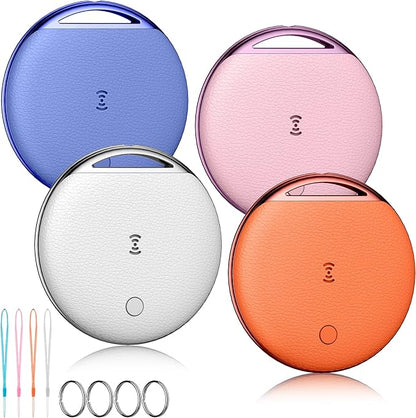 Air Tracker Tags-4 Pack, Smart Tag Work Compatible with Apple Find My (iOS Only), Bluetooth Tag Item Finders IP68 Waterproof Replaceable Battery for Wallet, Luggage, Backpack, Key, 4 Colors