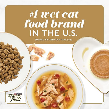 Purina Fancy Feast Savory Centers Gourmet Wet Cat Food Pate With Chicken and Gravy Center, (Pack of 24) 3 oz Cans