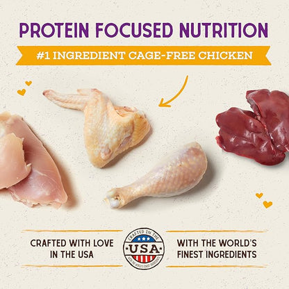 Stella & Chewy's Raw Coated Cat Food - High Protein, Grain-Free Kibble with Cage-Free Chicken - Premium Digestive Support with Probiotics - Natural Small Kibble - Perfect For Picky Eaters - 5 lb Bag