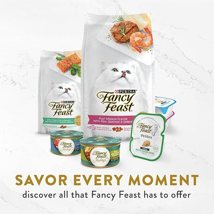 Purina Fancy Feast Lickable Appetizers Grain Free Wet Cat Food Topper Ocean Fish Appetizer with a Shrimp Cat Food Topper - (Pack of 10) 1.1 oz. Trays