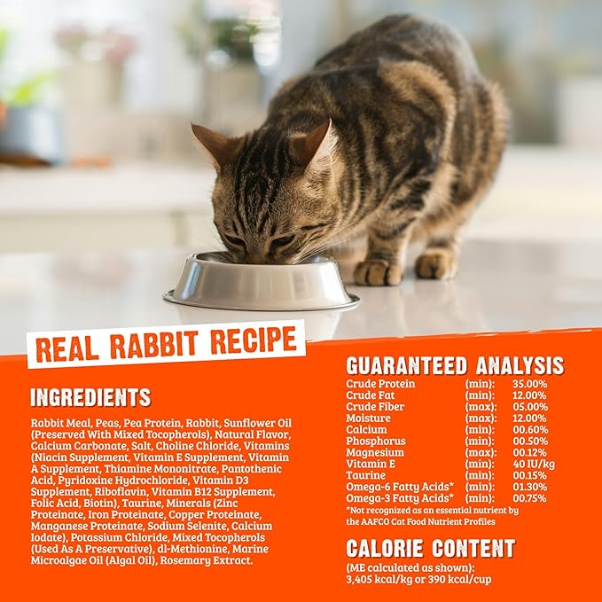 Rawz Real Rabbit Dry Food for Cats with Freeze Dried Coating (1.75 Pounds) Made in USA