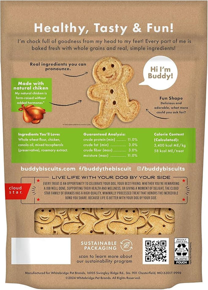 Buddy Biscuits 3.5 lbs. Bag of Crunchy Dog Treats Made with Roasted Chicken