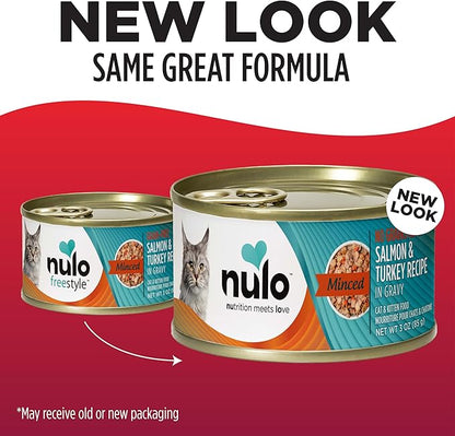 Nulo Salmon & Turkey Grain-Free Minced Wet Canned Cat Food, 3 Ounce (Pack of 24)